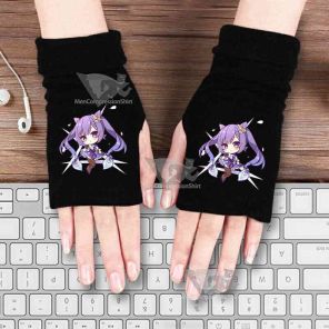 Anime Winter Warm Plush Half Finger Unisex Women Gloves