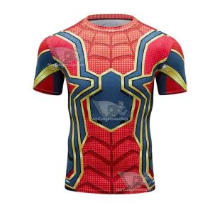 Avengers 3 Iron Parker Short Sleeve Compression Shirt For Men