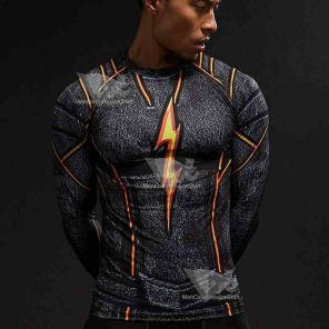 Black Barry Allen Man Rival Barry Allen Compression Shirt