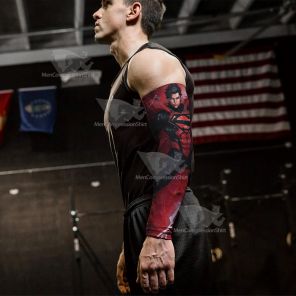 Black Suit Version Of Superman Red Compression Arm Sleeve