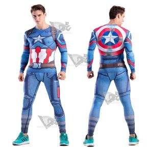 Captain America men Compression Shirt Set