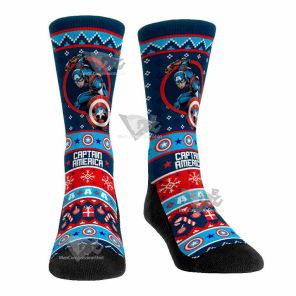 Captain America Superhero Blue Men Tight Socks