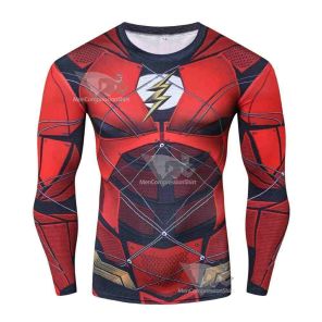 Comic Barry Allen Long Sleeve Compression Shirt For Men