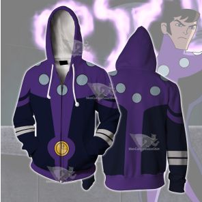 Dc Cosmic Boy Purple Cosplay Zip Up Hoodie