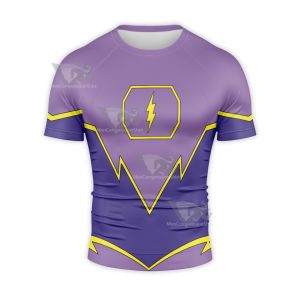Dc New 52 Super Man Of China Flash Battle Suit Short Sleeve Compression Shirt