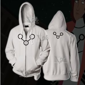 Dc The Changing Man White Cosplay Zip Up Hoodie