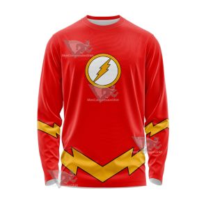 Dc The Flash Lightning Belt Cosplay Long Sleeve Shirt