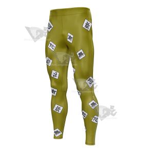 Demon Slayer Gyoumei Green And White Mens Compression Legging