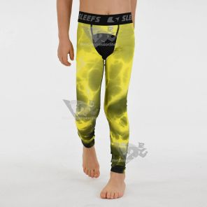 Electric Yellow Kids Compression Tights Leggings