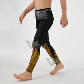 Icarus Black And Gold Kids Compression Tights Leggings