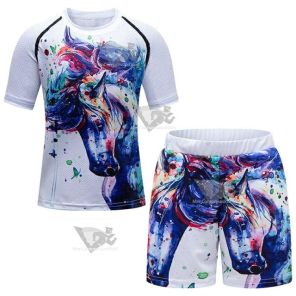 Kids Unicorn Short Sleeve Compression Short Set