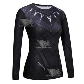 King Tchalla Long Sleeve Compression Shirt For Women