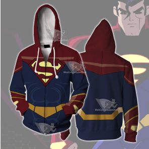 Legion Of Super Heroes Superman X Red Cosplay Zip Up Hoodie