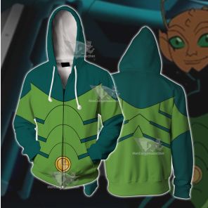 Legion Of Superheroes Chameleon Boy Green Cosplay Zip Up Hoodie