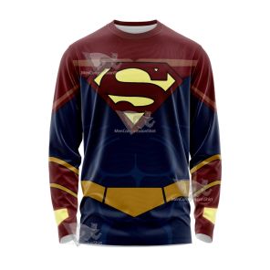 Legion Of Superheroes Superman X Red Cosplay Long Sleeve Shirt