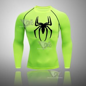 Long Sleeve Spider Long Sleeve Compression Shirt Light Green