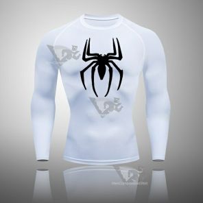 Long Sleeve Spider Long Sleeve Compression Shirt White