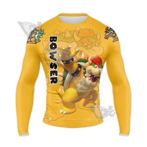 Mario Sports Bowser Yellow Long Sleeve Compression Shirt