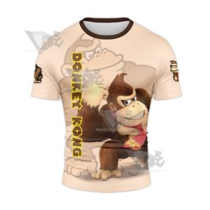 Mario Sports Donkey Kong Flesh Colored Rash Guard Compression Shirt