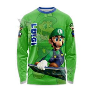 Mario Sports Luigi Green Long Sleeve Shirt