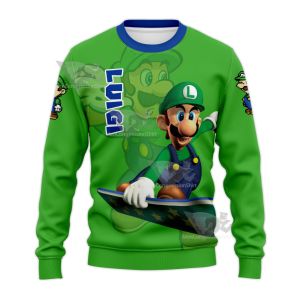 Mario Sports Luigi Green Sweatshirt