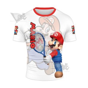 Mario Sports Mario Play Tennis Rash Guard Compression Shirt