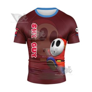 Mario Sports Shy Guy Play Tennis Rash Guard Compression Shirt