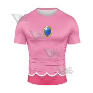 Mario Tennis Aces Princess Peach Rash Guard Compression Shirt