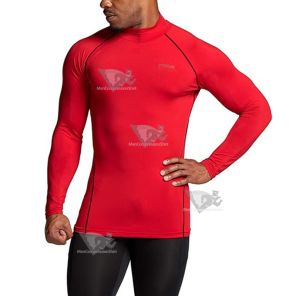 Mens Red Color Long Sleeve Compression Shirts