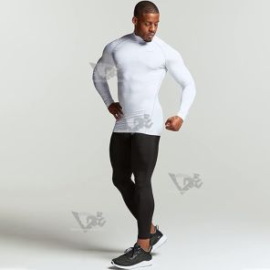 Mens White Color Long Sleeve Compression Shirts