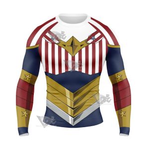 My Hero Academia Cathleen Bate Star And Stripe Long Sleeve Compression Shirt