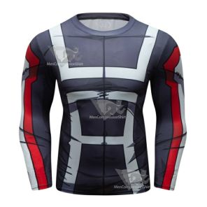 My Hero Academia Compression UA Uniform Grey Elite Long Sleeve Rashguard