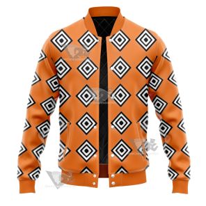 One Piece Jinbei Orange Outfit Varsity Jacket