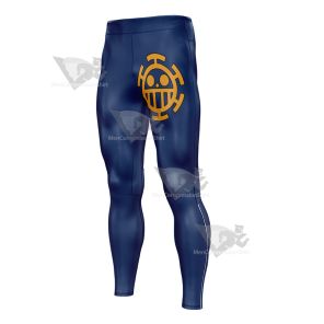 One Piece Law Blue And Yellow Mens Compression Legging