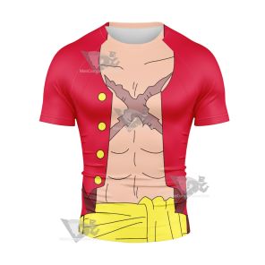 One Piece Monkey D Luffy Short Sleeve Compression Shirt