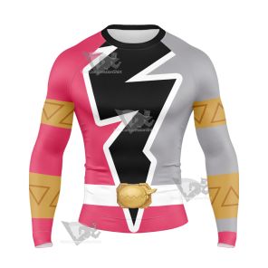 Power Rangers Dino Fury Pink Ranger Long Sleeve Compression Shirt