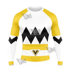 Power Rangers Lost Galaxy Episode Yellow Long Sleeve Compression Shirt