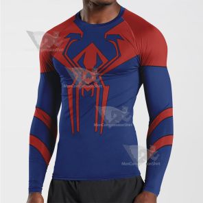 Spiderman Miguel Ohara Blue Long Sleeve Compression Shirt