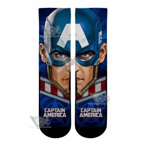 Split Face Captain America Men Tight Socks