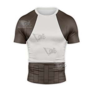Star Wars Ben Solo Coat Brown Short Sleeve Compression Shirt
