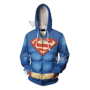 Superman 2023 Clark Kent Cosplay Zip Up Hoodie