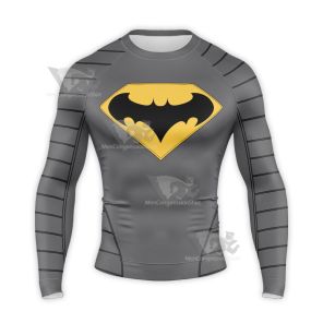 Superman Bruce El Bat Battle Suit Icon 1993 Long Sleeve Compression Shirt