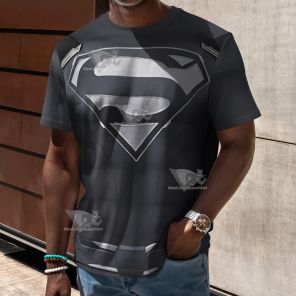 Superman Clark Black Jumpsuit Cosplay T-Shirt