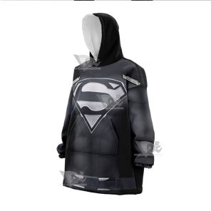 Superman Clark Black Jumpsuit Snug Oversized Blanket Hoodie