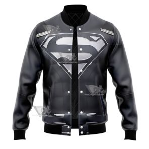 Superman Clark Black Jumpsuit Varsity Jacket