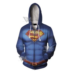 Superman Clark Lois Blue Cosplay Zip Up Hoodie