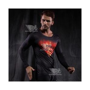 Superman Fire Compression Long Sleeve Rashguard