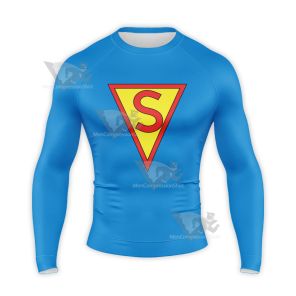 Superman Golden Age Badge 1938 1939 Long Sleeve Compression Shirt