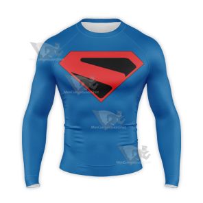 Superman Kingdom Come Battle Suit Long Sleeve Compression Shirt
