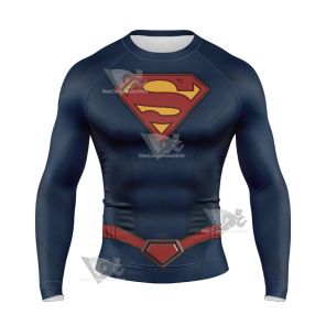Superman Lois Clark Kent Kal El Long Sleeve Compression Shirt